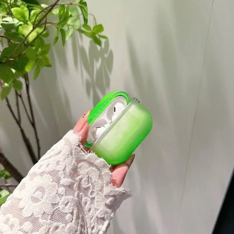 Luminous Shiny Quicksand Earphone Case Cover For AirPods Pro 4 3 2 1 Luxury Headphone Moving Sand Funda Protective Hard Bag